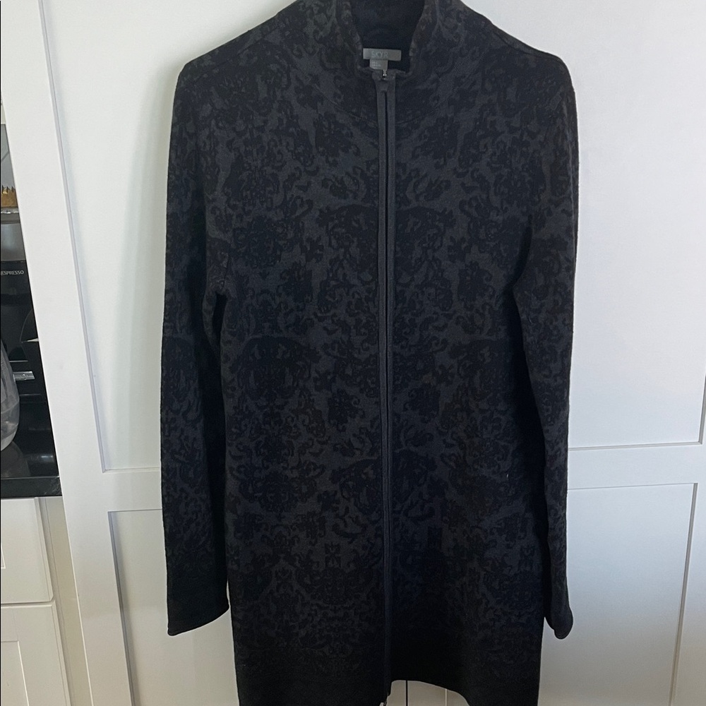 Sky Black Floral Women's Sweater/Coat .